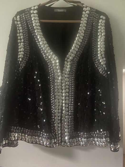 Blazer jacketa neagra cu aplicatii