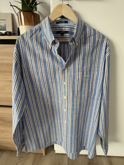 Camasa GANT Dungi Maneca Lunga Albastru Barbati | Marime XL