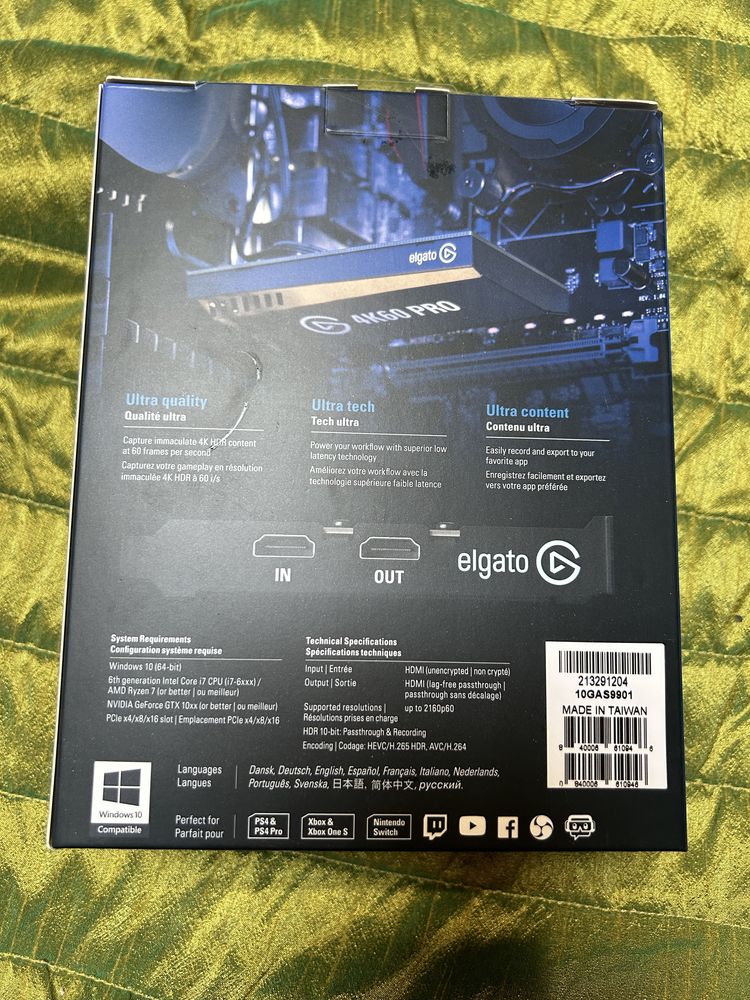 Placa de captura Elgato 4k60 PRO