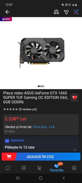 Asus Tuf Gtx 1660 Super OC 6GB
