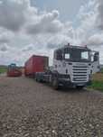 Abroll basculabil Scania R420 6x4,Platformă,container agregate+inchis