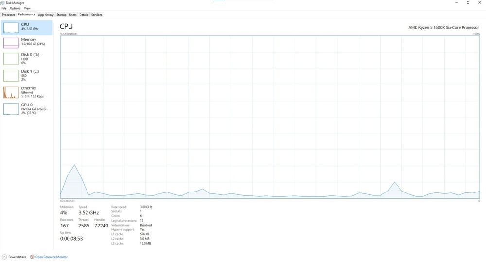 Настолен геймърски компютър - Ryzen 5 1600X/ Gtx 1060 3GB/ 16GB Ram