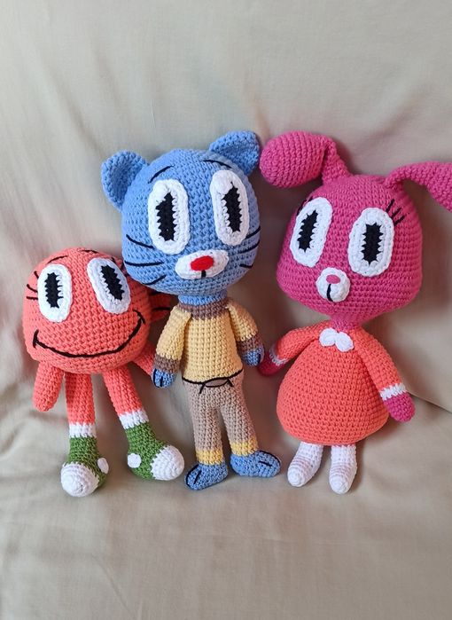 Плетени играчки на една кука-Дарвин и Гъмбол и дядо Буба