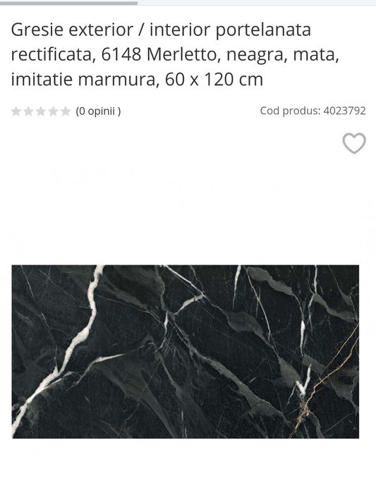 Gresie neagră mată 60 x 120