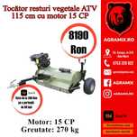 Tocatoare resturi vegetale cu motor dupa ATV nou Agramix