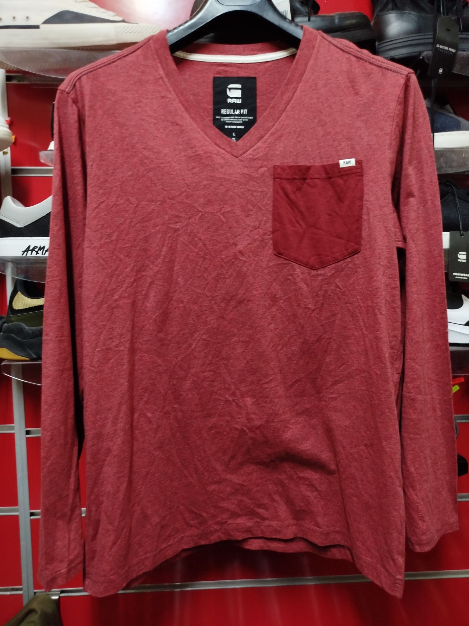 Оригинална НОВА блуза G-star Raw Riban M , L мъжка червена фланела