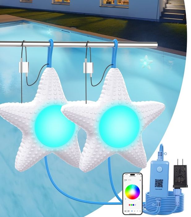 Iluminare piscina forma de stea