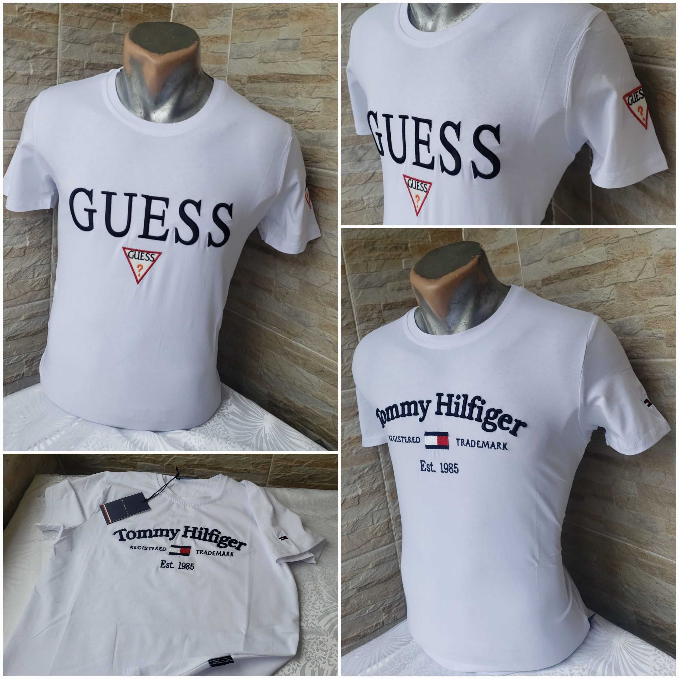 Tricou Guess si Tommy Hilfiger Alb