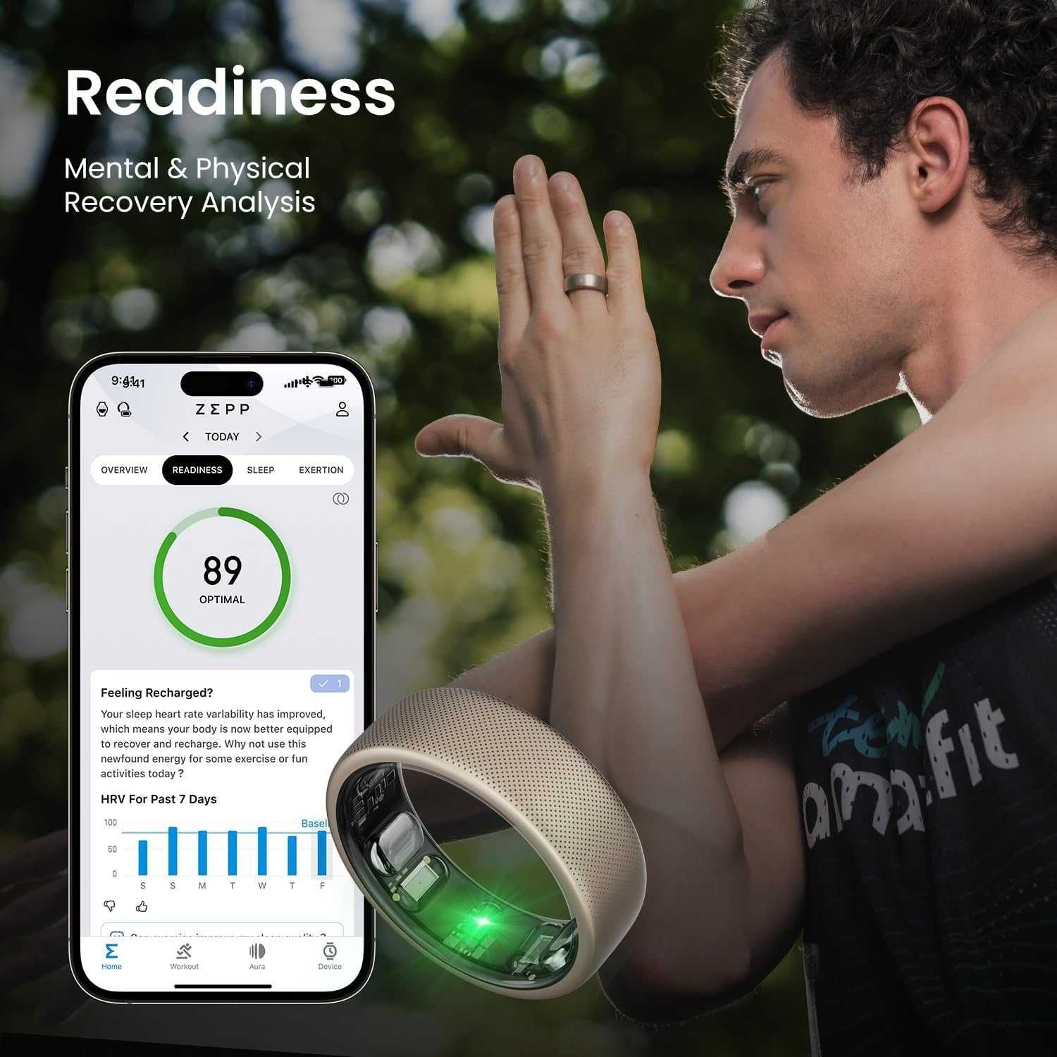 Amazfit Helio Smart пръстен, следи съня, пулса и стреса