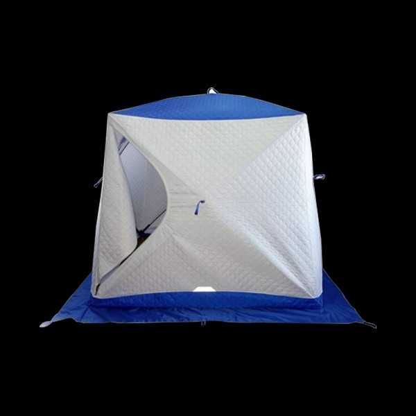 Зимняя палатка куб 2.2×2.2×2.15 м —  С ВЫХОДОМ ПОД ПЕЧКУ!