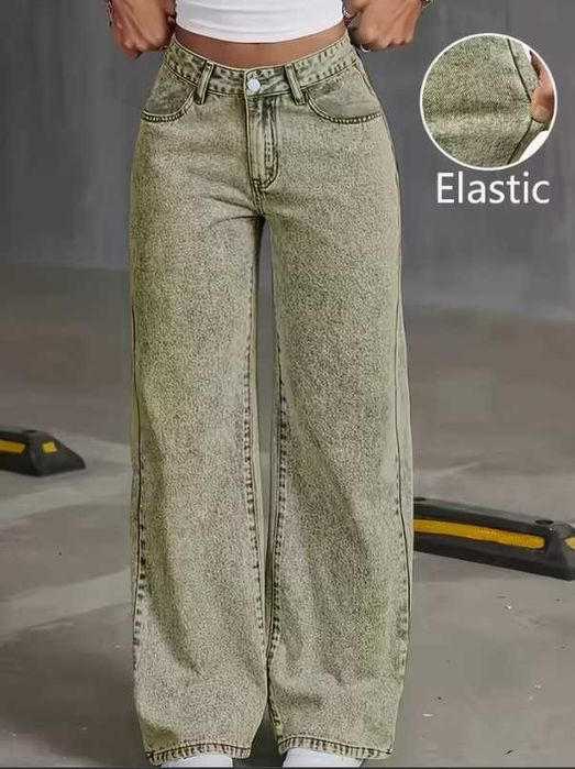 продавам нови дънки с ластичен колан и широки крачоли размер XL