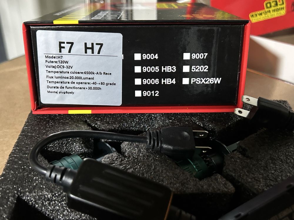 Set becuri led Auto H7 120W/220W.