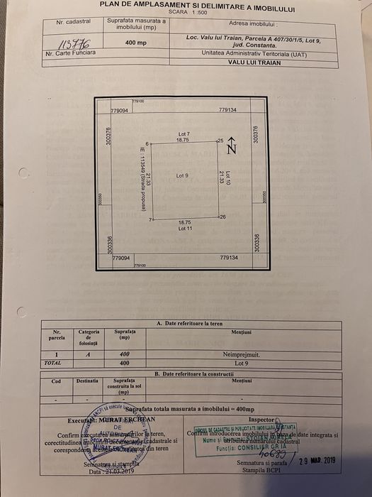 Teren intravilan 400mp Valu lui Traian