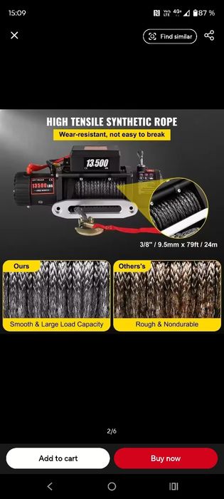 Troliu electric 12 volti 13500 lbs Nou!