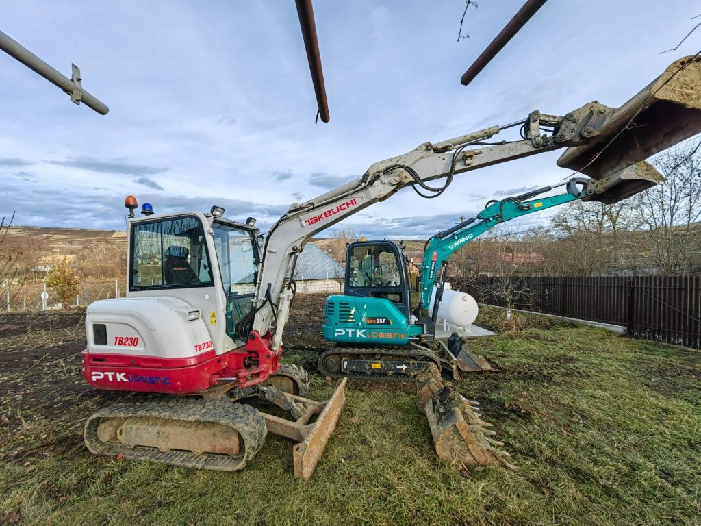 Inchiriez excavatoare si camion cu macara