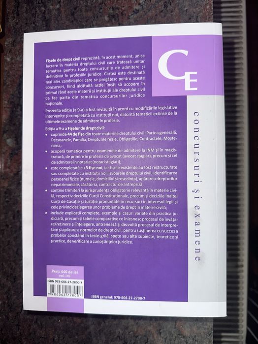 Vând fișe de drept civil. Editia 2025