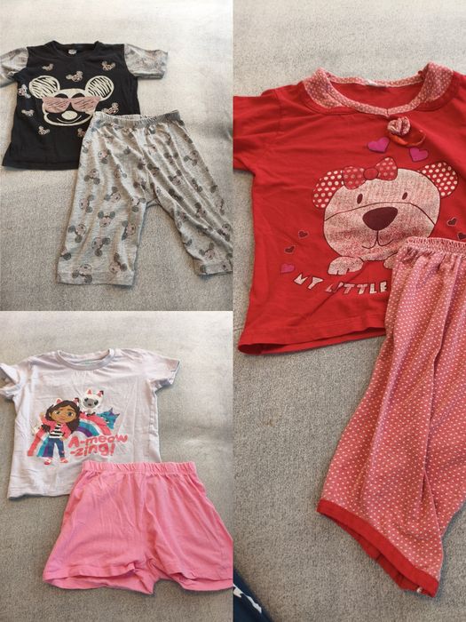 Lot 3 pijamale de vara 116-122 fetite