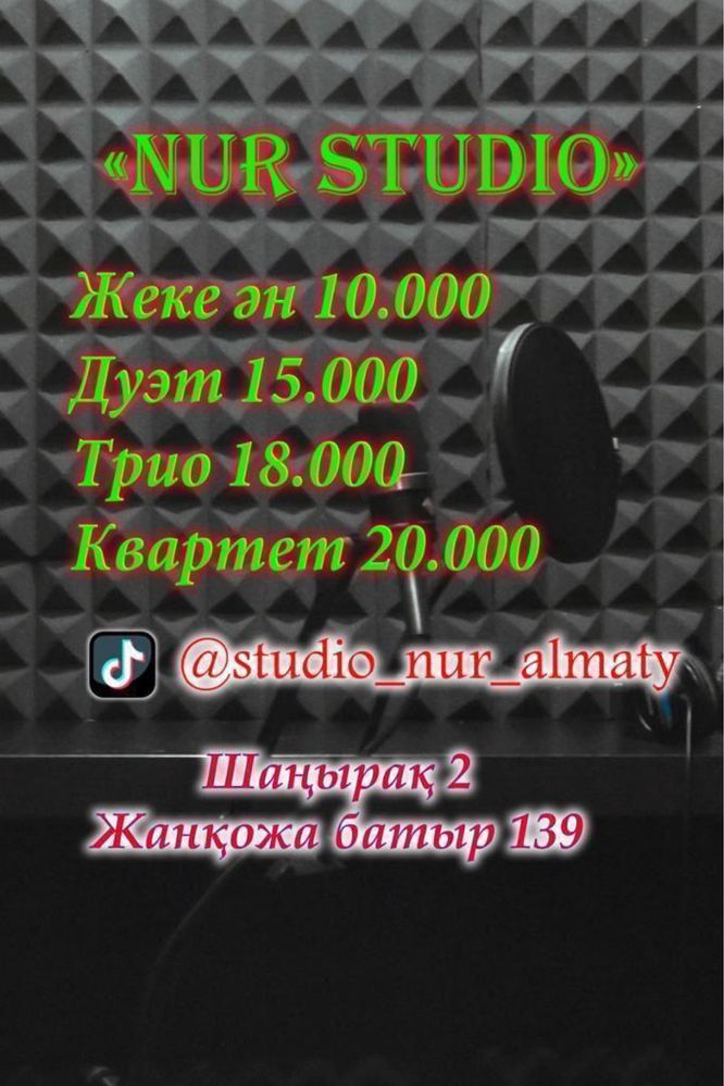 Дауыс жазу. Звукозапис. Нұр-Студия