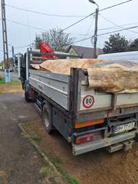 Transport camion basculabil cu macara