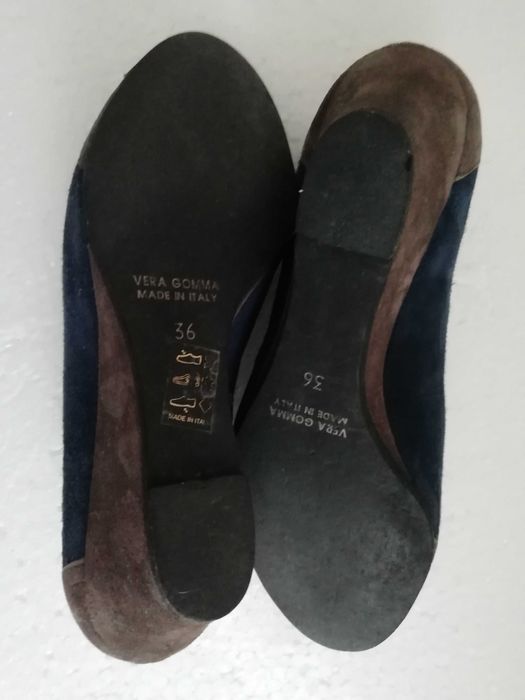 Италиански обувки трицветен велур, 36 размер