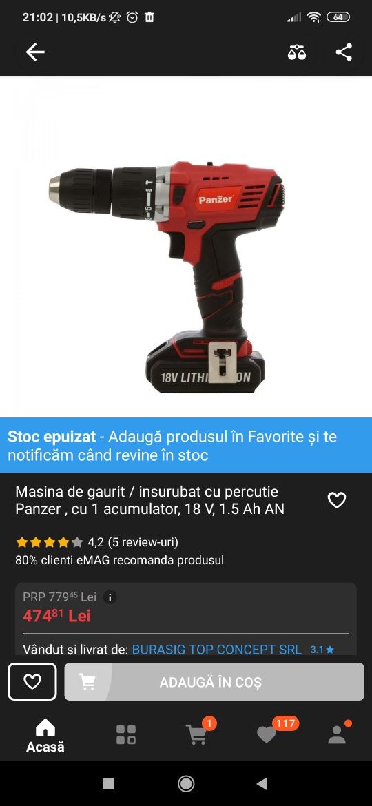Mașină de găurit/Autofiletantă/Bormașină Panzer Nouă cu garanție.