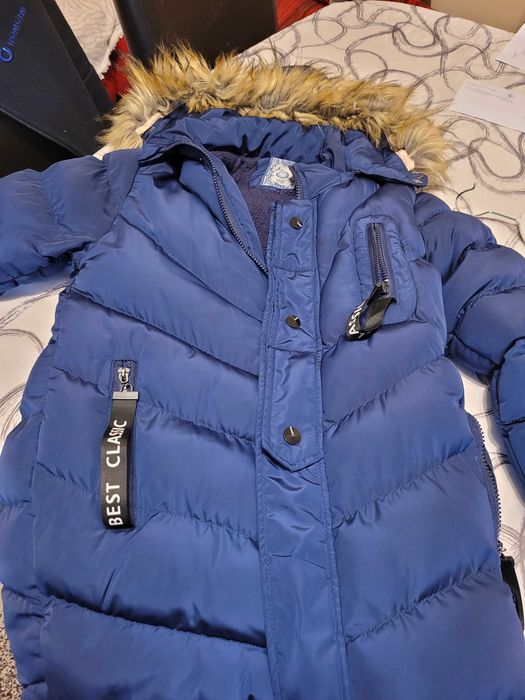 Geaca iarna copii,Areto 146,152, 12 ani bleumarin.