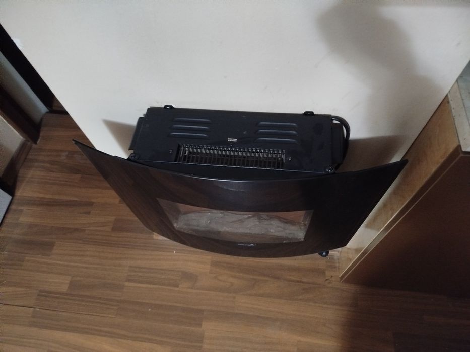 Șemineu electric de perete cu suflanta, flacăra led decorativa, 1600w