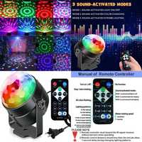 Proiector Laser Disco cu Senzor de Sunet, LED RGB, Revelion Nou!