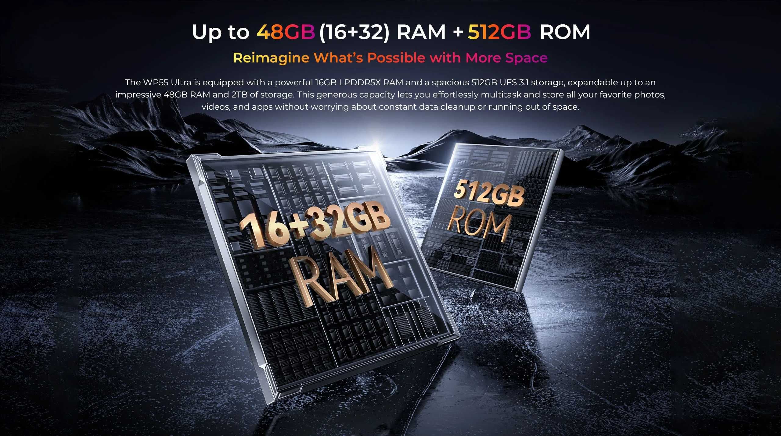OUKITEL WP55 Ultra 5G - 16GB/512GB, 11000mAh, 108MP, термална камера