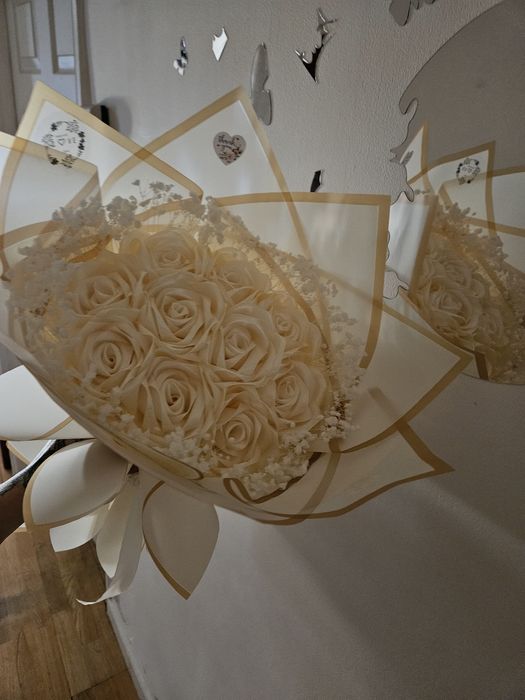 Satin flowers  handmade roses