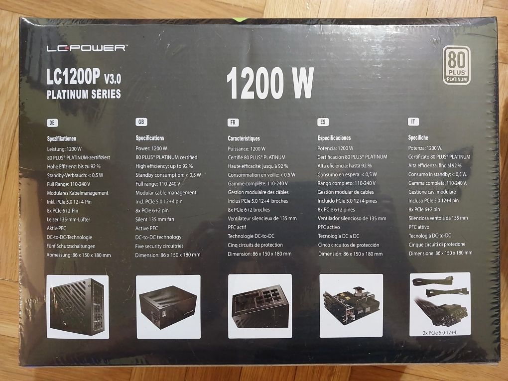 Ново 1200W Platinum LC-Power , модулно захранване за компютър