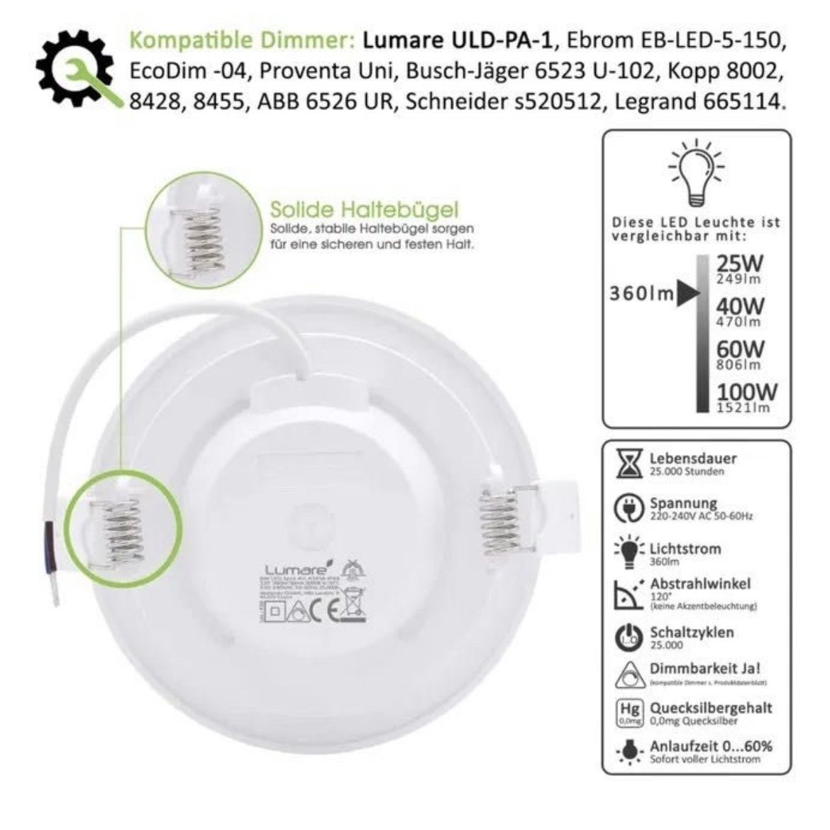 Led панели за вграждане за баня, 6W 3000k