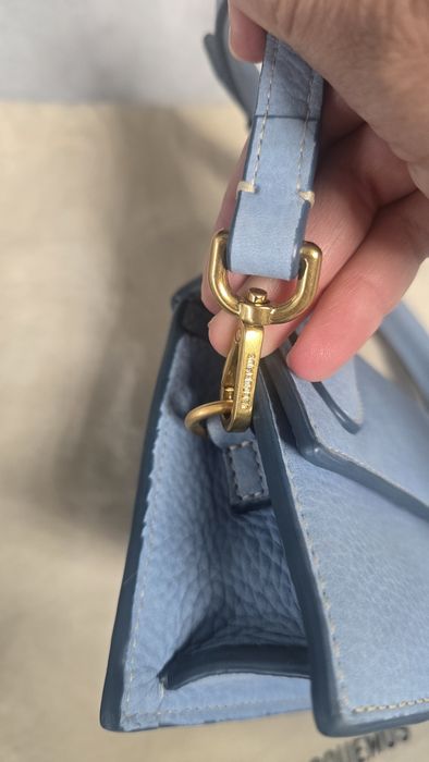 Geanta Jacquemus Chiquito Long,baby blue,suede,ca noua! 100% originala