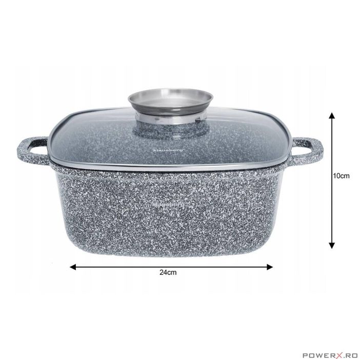 Set 3 oale din aluminiu turnat, cu strat marmorat, capac sticla,