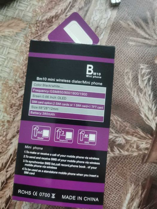 Telefon mobil mini BM10 dual sim OLED apelare,agenda telefonica SMS