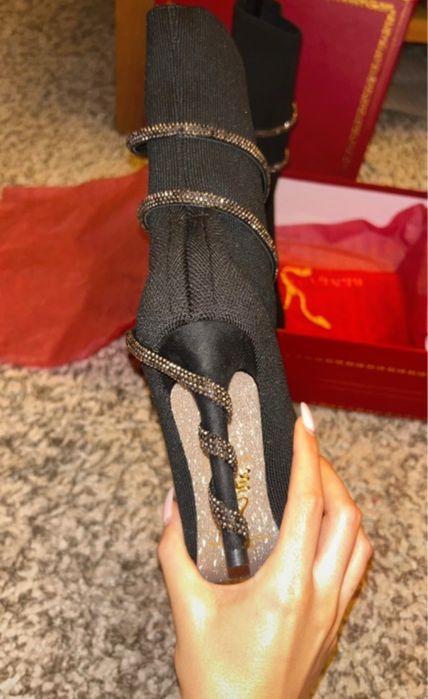 Cizme Rene caovilla piele naturala pe stoc 38