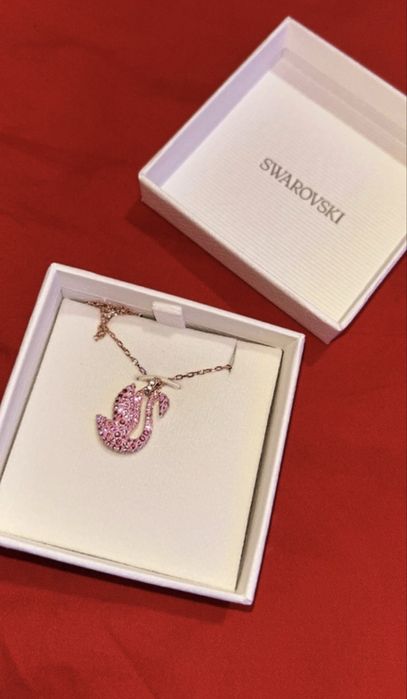 Lantisor Swarovski roz-mare