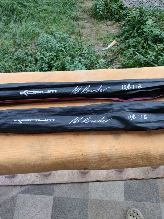 2 Lansete feeder Korum Allrounder 10ft/1,1 lb+husa Delphin Porta 2/3,6