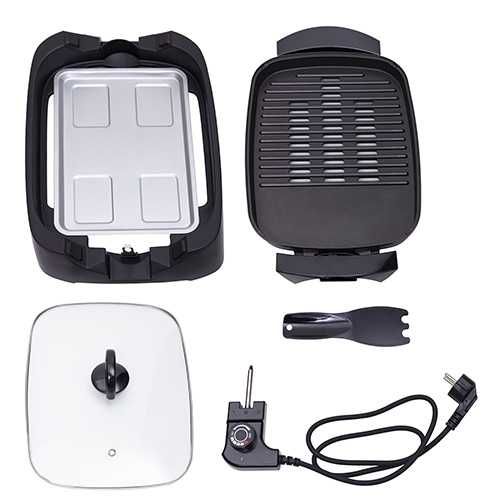 Gratar electric Adler AD6610, 3000 W, capac sticla, negru