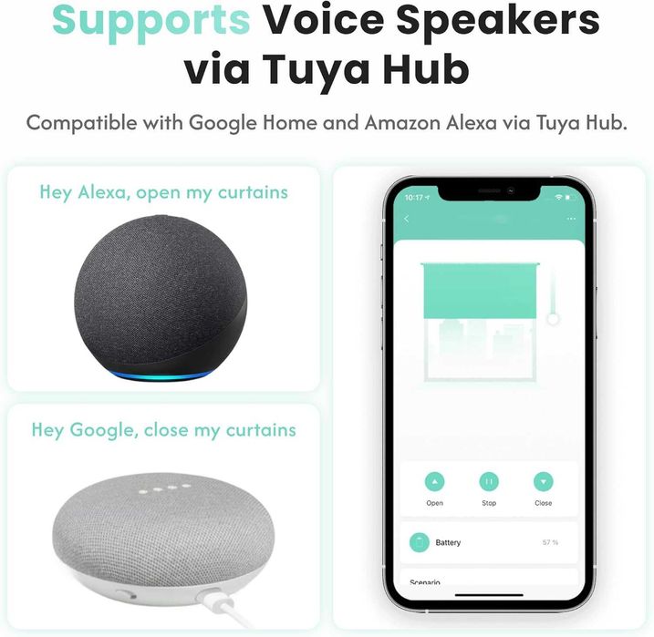 Aura мотор за ролетни щори, автоматизира съществуващи, Bluetooth