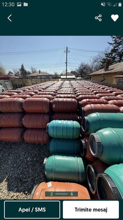 Butoaie din plastic foarte groase de 220 litrii preț.100 lei alimentar