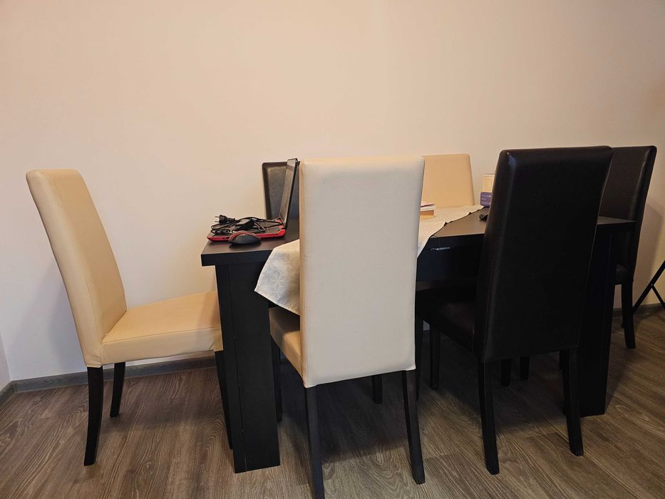 Vand masa dinning extensibila cu 6 scaune