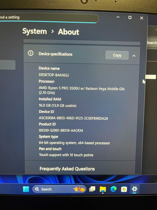 Lenovo ThinkPad X395 (13″) – Ryzen PRO, Touch, Amprentă, Compact