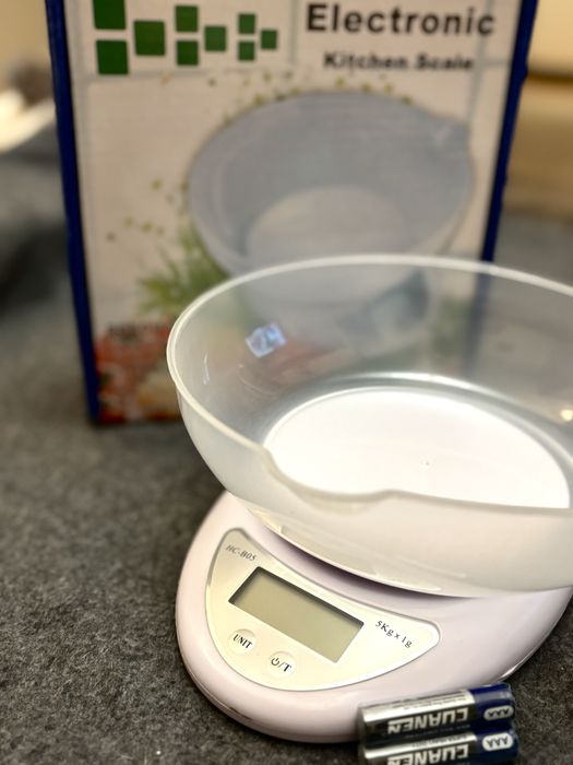 Cântar electronic de bucătărie cu bol de plastic, 5kg