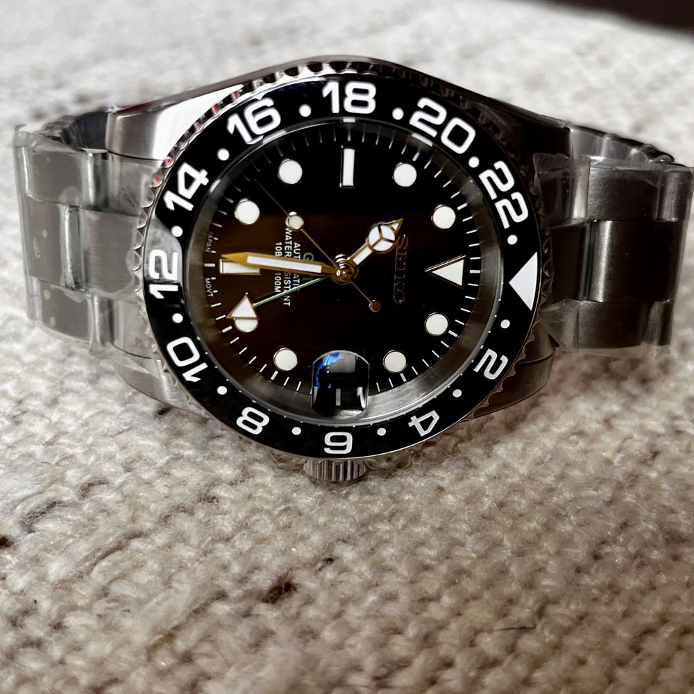 Seiko GMT mod (Rolex homage) zafir, ceramic, automatic