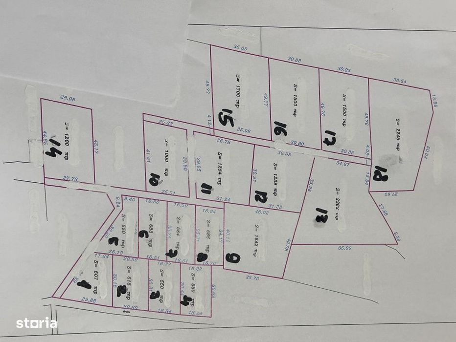 17 parcele Teren extravilan Drumul Dumitrei Noi