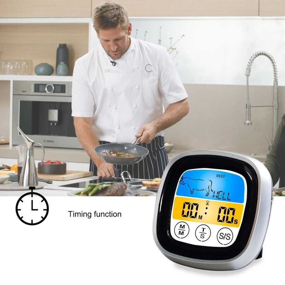 Цифровой Кухонный Термометр, ЖК-дисплей, Длинный зонд для гриля