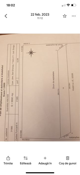Teren de vânzare com. Ulmi ,sat Ghionea