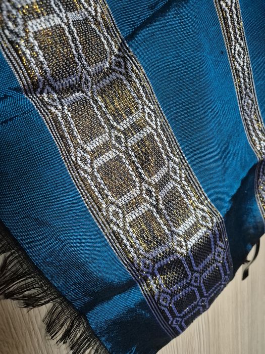 Eșarfă,șal oriental turcoaz din amestec mătase