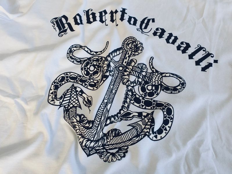 ПРОМО Roberto Cavalli-M и L-Оригинална мъжка бяла тениска